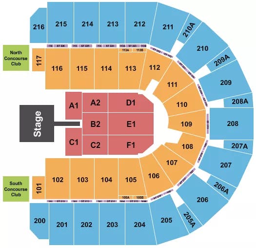  ENDSTAGE PIT Seating Map Seating Chart