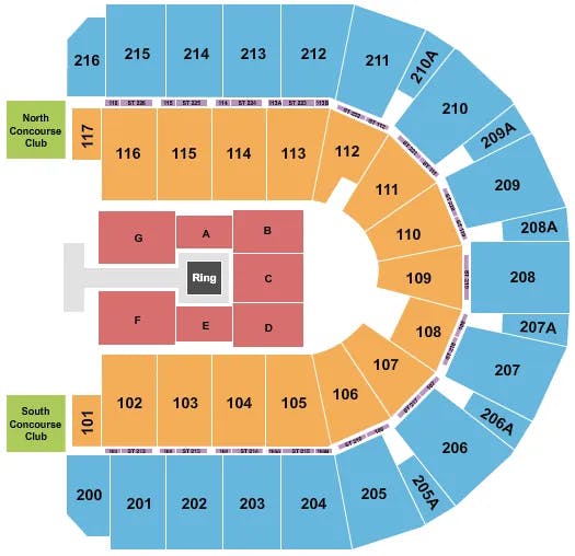  WWE 2 Seating Map Seating Chart