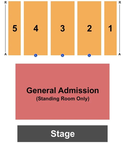  ENDSTAGE GA LETTERED RISERS Seating Map Seating Chart