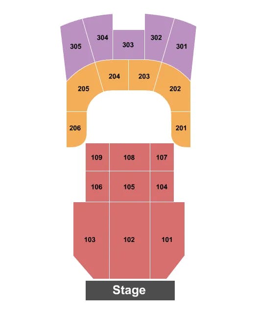 TEMPLE THEATRE TACOMA ENDSTAGE 2 Seating Map Seating Chart