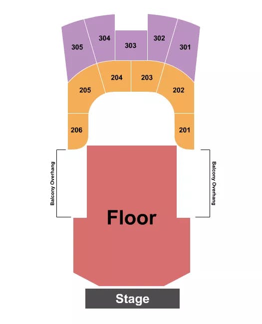 TEMPLE THEATRE TACOMA ENDSTAGE GA Seating Map Seating Chart