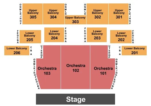TEMPLE THEATRE TACOMA ENDSTAGE Seating Map Seating Chart