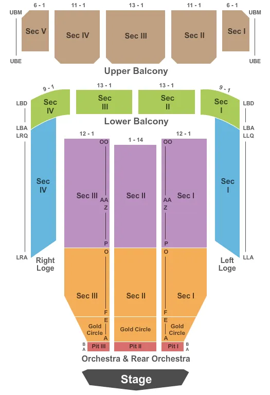  END STAGE Seating Map Seating Chart