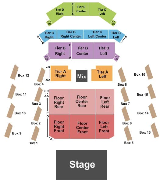 THE ANTHEM DC BRIAN SETZER ORCHESTRA Seating Map Seating Chart