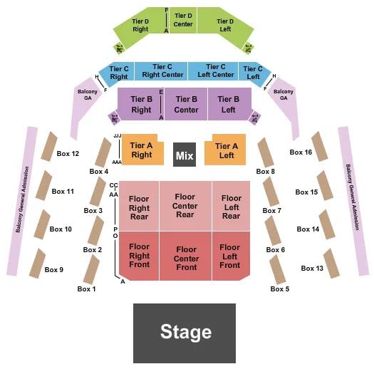 THE ANTHEM DC ENDSTAGE GA BALC Seating Map Seating Chart