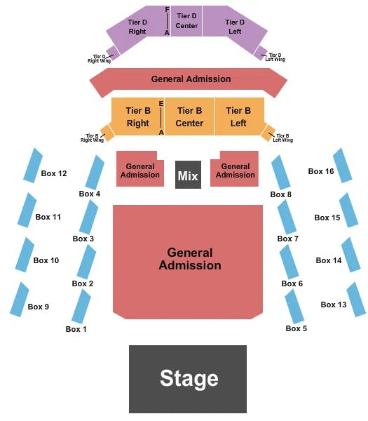 THE ANTHEM DC ENDSTAGE GA Seating Map Seating Chart
