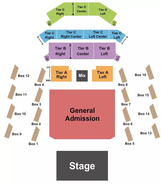 THE ANTHEM DC GA FLOOR RSV TIERS Seating Map Seating Chart