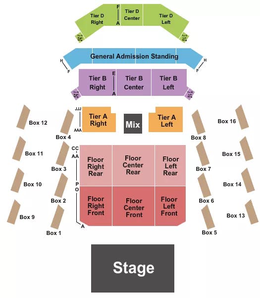 THE ANTHEM DC ENDSTAGE RSV GA STANDING Seating Map Seating Chart