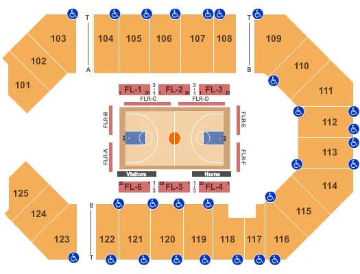 THE CORBIN ARENA KY BASKETBALL Seating Map Seating Chart