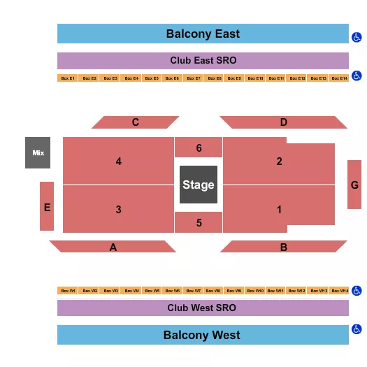 THE ARMORY MINNEAPOLIS CENTER STAGE 2 Seating Map Seating Chart