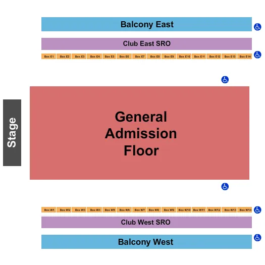 THE ARMORY MINNEAPOLIS ENDSTAGE GA FLOOR 2 Seating Map Seating Chart