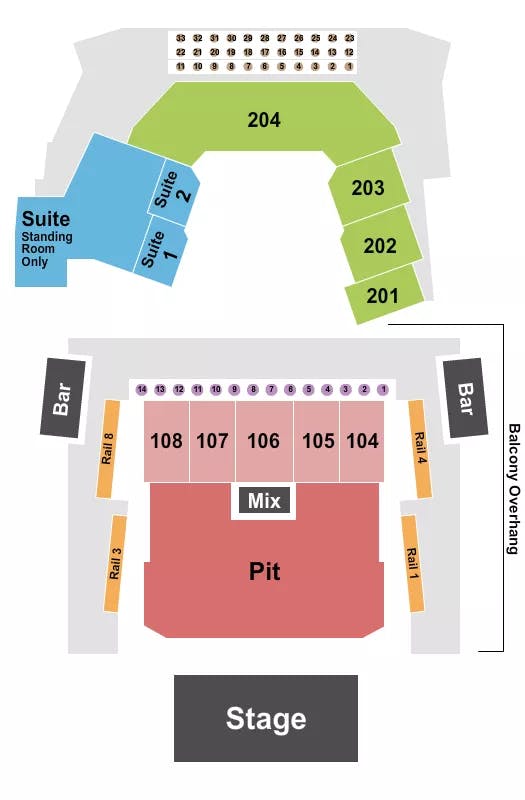 THE ASTRO NE ENDSTAGE PIT Seating Map Seating Chart