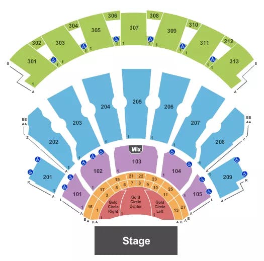  ENDSTAGE GOLD CIRCLE Seating Map Seating Chart