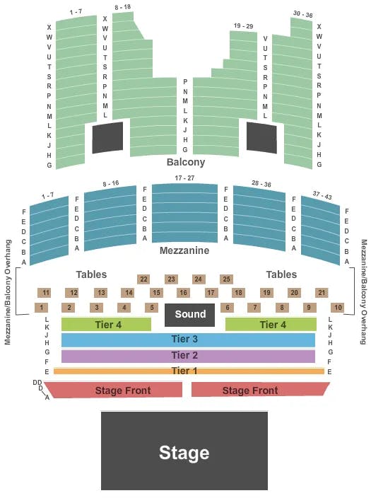  ENDSTAGE WITH TABLES Seating Map Seating Chart