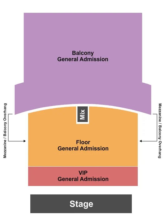  ENDSTAGE VIP ALL GA Seating Map Seating Chart