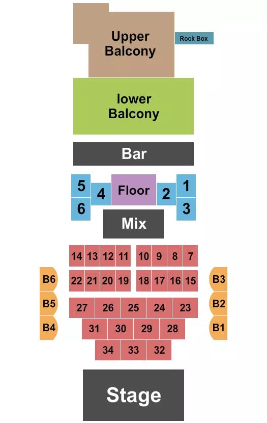 THE BLUE NOTE MO ENDSTAGE TABLES Seating Map Seating Chart