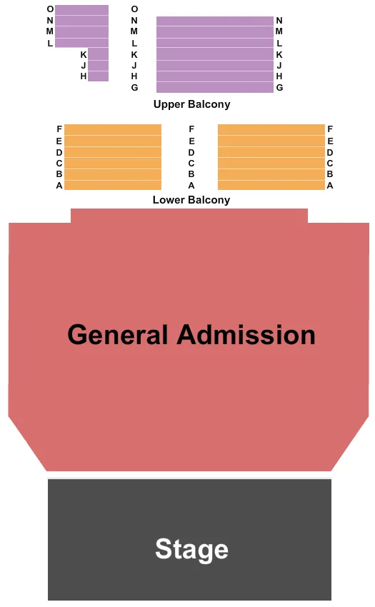 THE BLUE NOTE MO ENDSTAGE GA FLOOR Seating Map Seating Chart