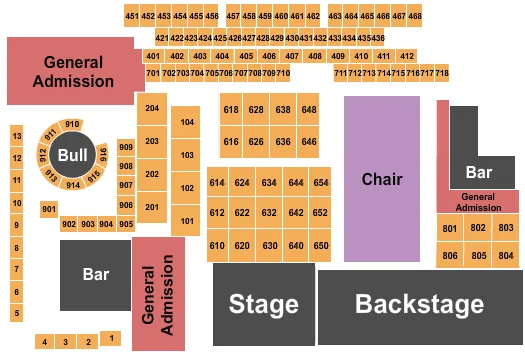 THE CANYON MONTCLAIR SWEEZIL ZAPPA Seating Map Seating Chart