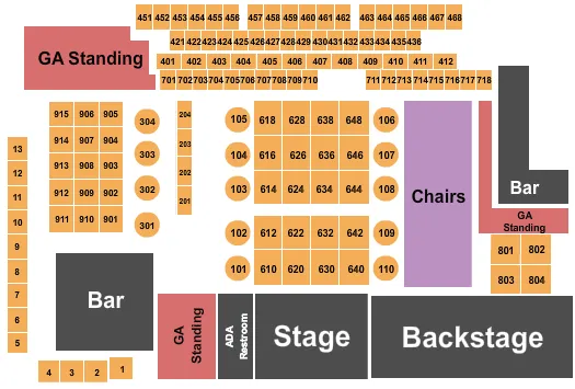 THE CANYON MONTCLAIR ENDSTAGE 3 Seating Map Seating Chart