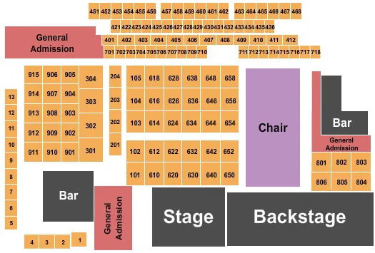 THE CANYON MONTCLAIR ENDSTAGE Seating Map Seating Chart