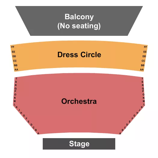 THE CAPITOL THEATRE WA ENDSTAGE NO BALCONY Seating Map Seating Chart