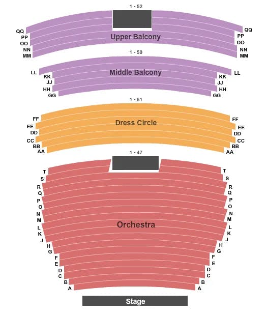 THE CAPITOL THEATRE WA END STAGE Seating Map Seating Chart