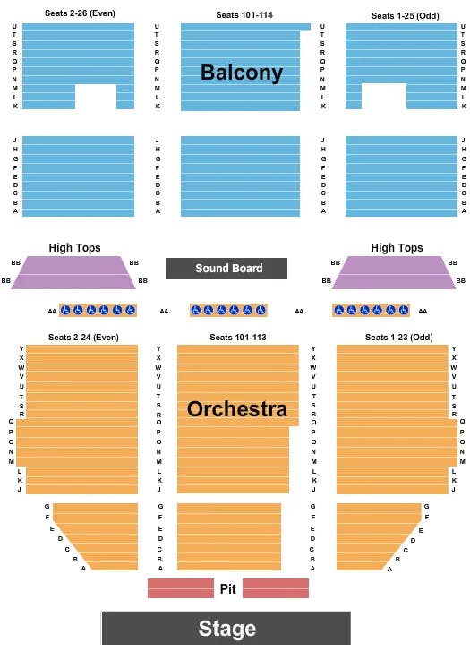 THE CAPITOL THEATRE FLINT END STAGE Seating Map Seating Chart