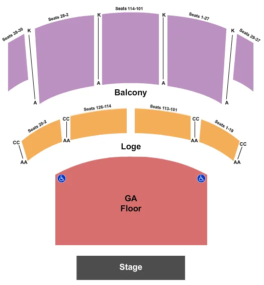 CAPITOL THEATRE PORT CHESTER END STAGE GA Seating Map Seating Chart