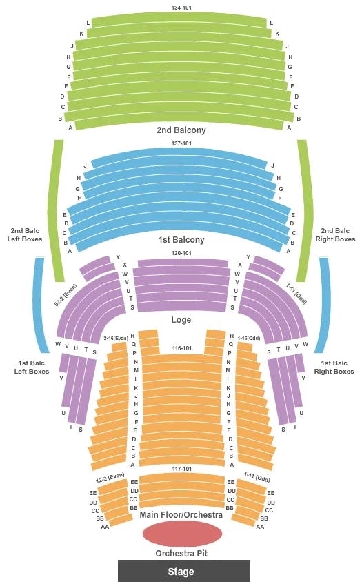  END STAGE Seating Map Seating Chart