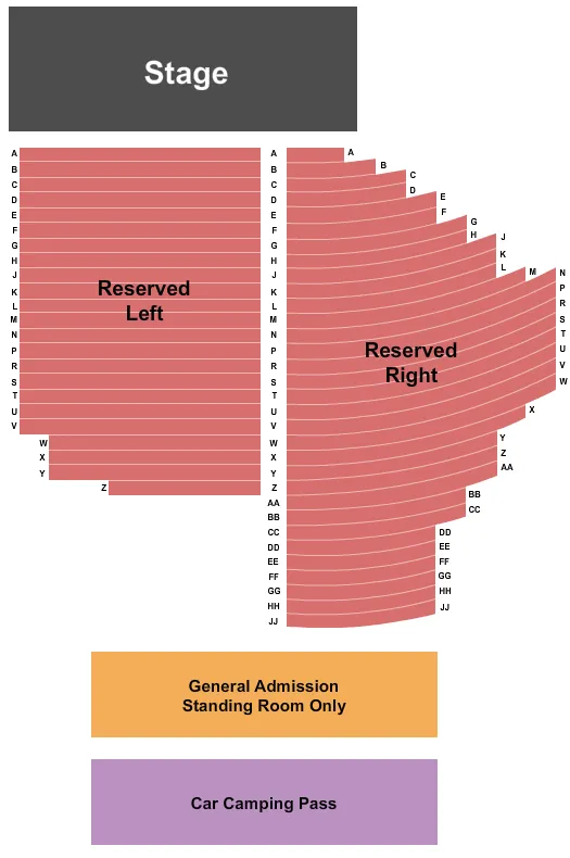 THE CAVERNS TN ENDSTAGE 4 Seating Map Seating Chart