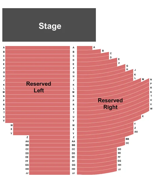 THE CAVERNS TN END STAGE 5 Seating Map Seating Chart