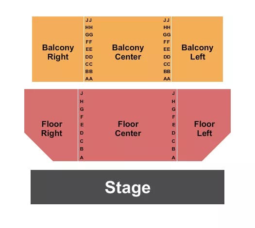 THE CENTER FOR THE ARTS GRASS VALLEY ENDSTAGE 2 Seating Map Seating Chart