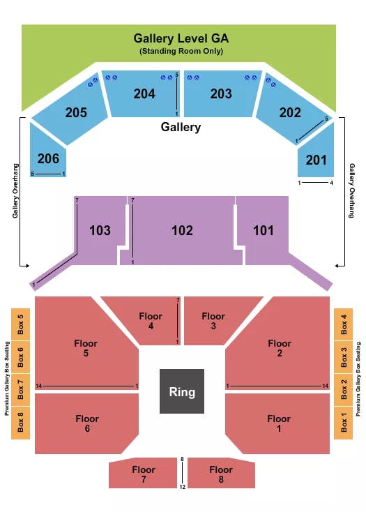 THE CHELSEA THE COSMOPOLITAN OF LAS VEGAS BOXING 2 Seating Map Seating Chart
