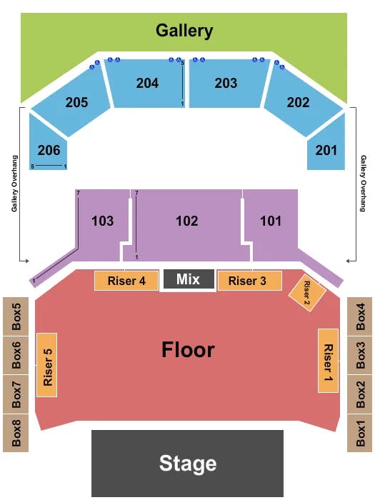 THE CHELSEA THE COSMOPOLITAN OF LAS VEGAS ENDSTAGE GA FLR W RISERS Seating Map Seating Chart