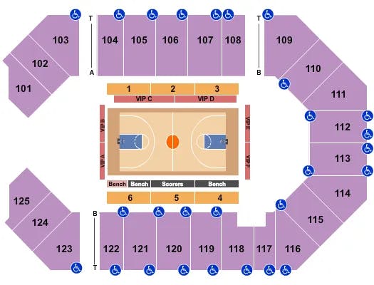 THE CORBIN ARENA KY BASKETBALL GLOBETROTTERS Seating Map Seating Chart