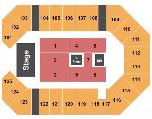 THE CORBIN ARENA KY CASTING CROWNS Seating Map Seating Chart