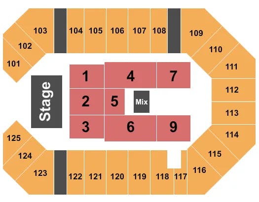 THE CORBIN ARENA KY ENDSTAGE 2 Seating Map Seating Chart