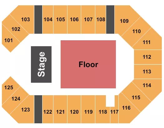 THE CORBIN ARENA KY ENDSTAGE FLOOR Seating Map Seating Chart