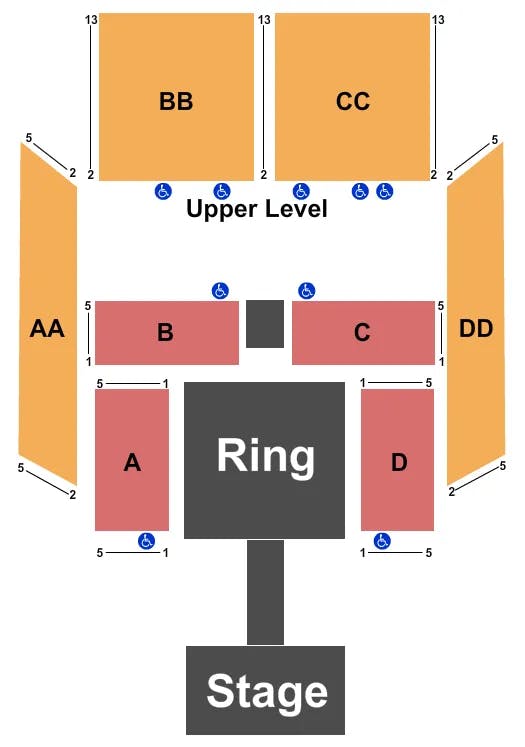 THE CRITERION OKLAHOMA CITY WWE NXT LIVE Seating Map Seating Chart