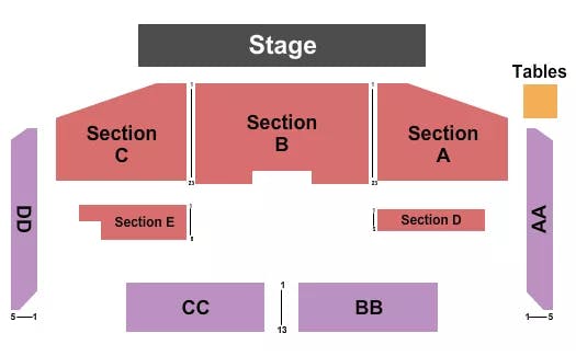 THE CRITERION OKLAHOMA CITY ENDSTAGE 3 Seating Map Seating Chart