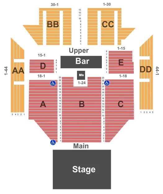 THE CRITERION OKLAHOMA CITY ENDSTAGE Seating Map Seating Chart