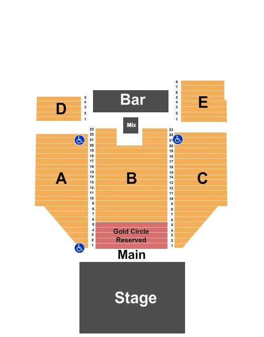 THE CRITERION OKLAHOMA CITY GINGER BILLY Seating Map Seating Chart