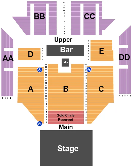 THE CRITERION OKLAHOMA CITY SWITCHFOOT Seating Map Seating Chart