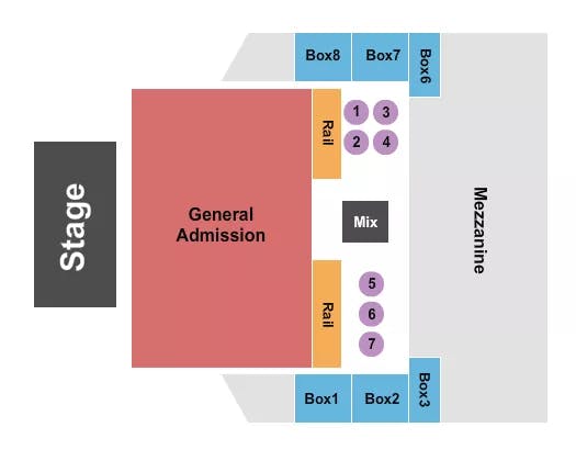 THE DEPOT SALT LAKE CITY FLR GA TABLES 1 7 BOX 1 8 Seating Map Seating Chart