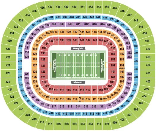 THE DOME AT AMERICAS CENTER FOOTBALL COLLEGE Seating Map Seating Chart