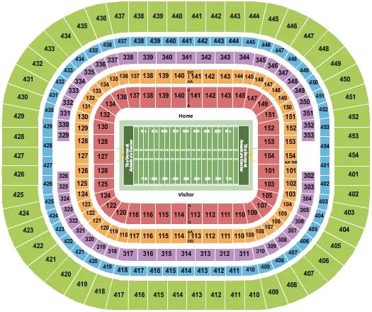 THE DOME AT AMERICAS CENTER FOOTBALL Seating Map Seating Chart