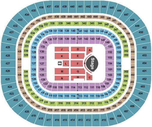 THE DOME AT AMERICAS CENTER GARTH BROOKS Seating Map Seating Chart