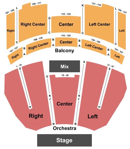  END STAGE Seating Map Seating Chart