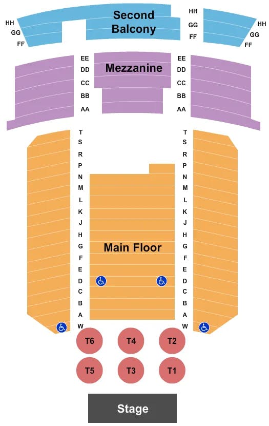  END STAGE TABLES Seating Map Seating Chart