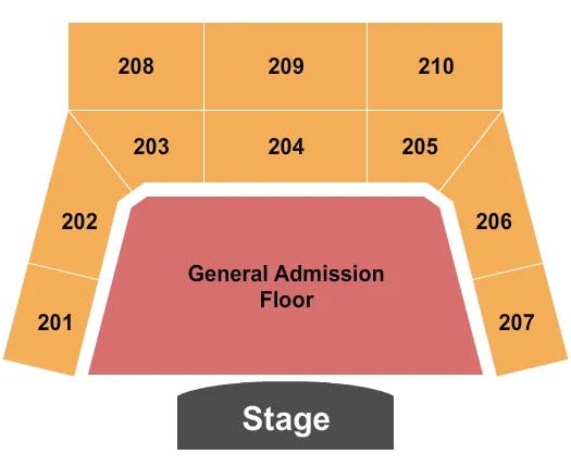 THE FACTORY CHESTERFIELD END STAGE GA FLOOR Seating Map Seating Chart